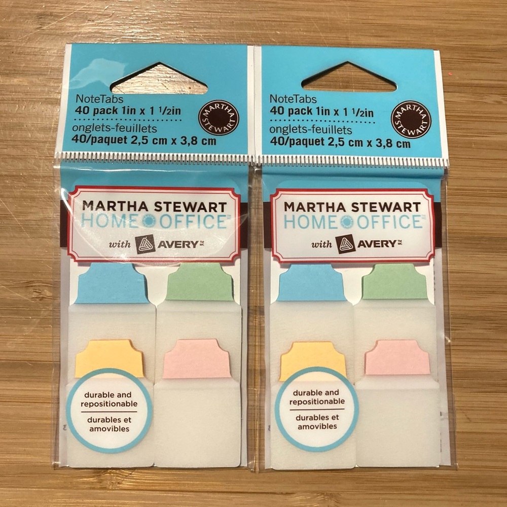 2 Packs Martha Stewart Avery Note Tabs 80 pcs NWT